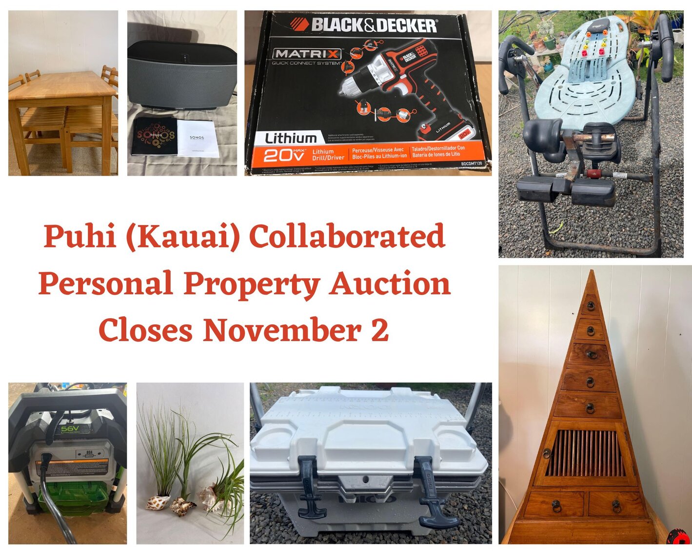 Image for 11/02 Puhi (KAUAI) Collaborated Personal Property Auction
