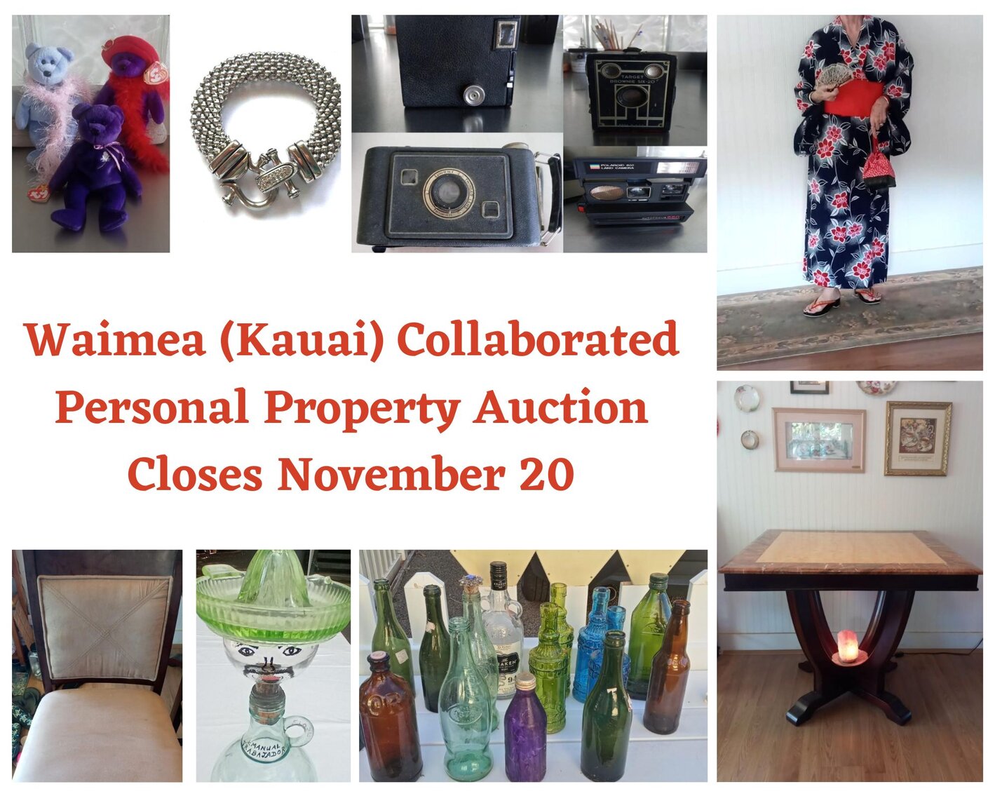 Image for 11/20 Waimea (KAUAI) Collaborated Personal Property Auction