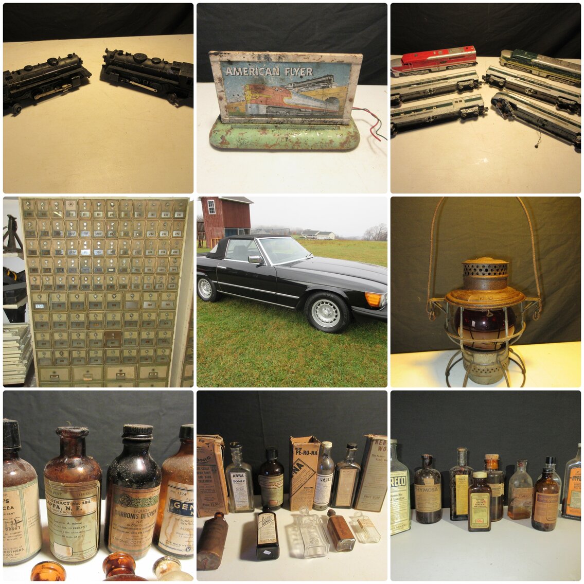 Image for Masontown, WV –’82 Mercedes 500SL, Pharmacy memorabilia, Toy Trains, Antiques, and more!
