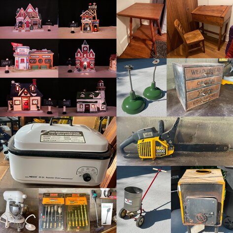 Image for Tools, Antiques, Furniture, Christmas Villages, Household Items and More.