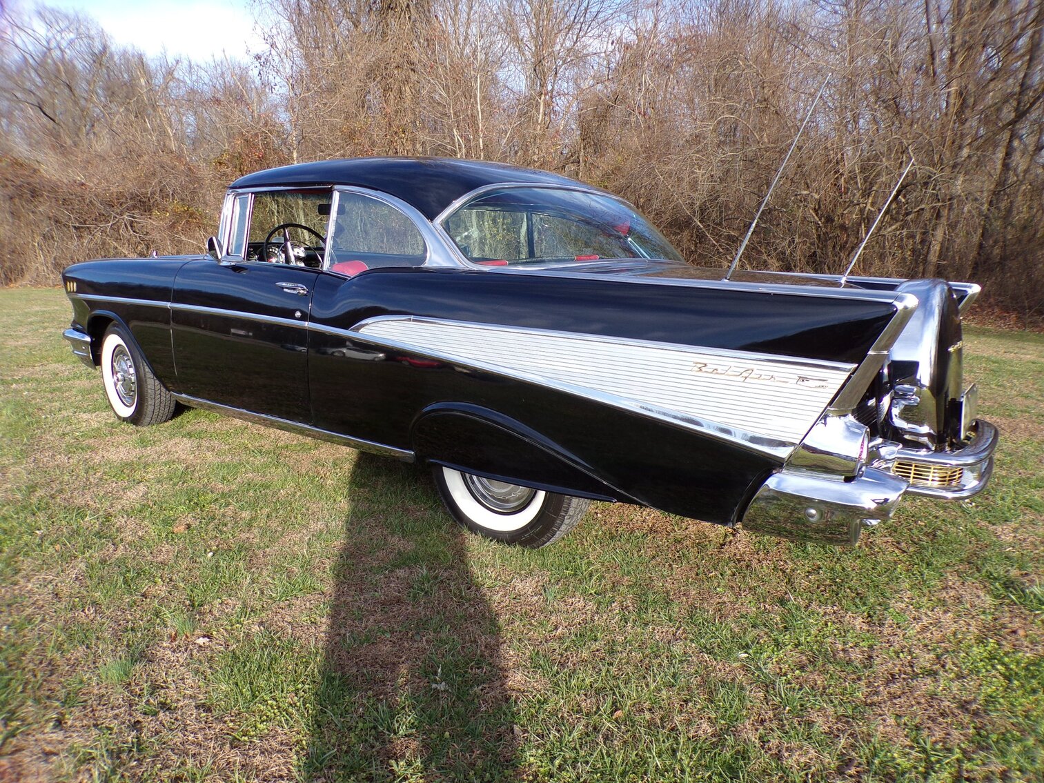 Image for St. Albans, WV - Rare 1957 Chevrolet Bel-Air Two 4- Barrel Carburetor with Chrome Continental Kit