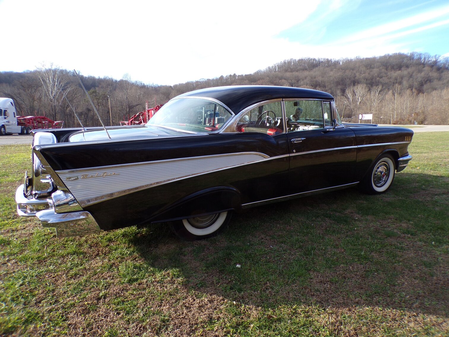 Image for St. Albans, WV - Rare 1957 Chevrolet Bel-Air Two 4- Barrel Carburetor with Chrome Continental Kit
