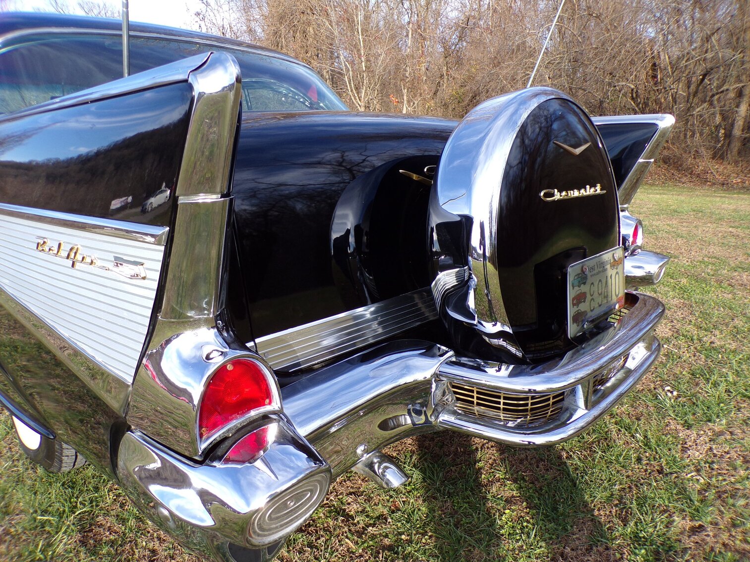 Image for St. Albans, WV - Rare 1957 Chevrolet Bel-Air Two 4- Barrel Carburetor with Chrome Continental Kit