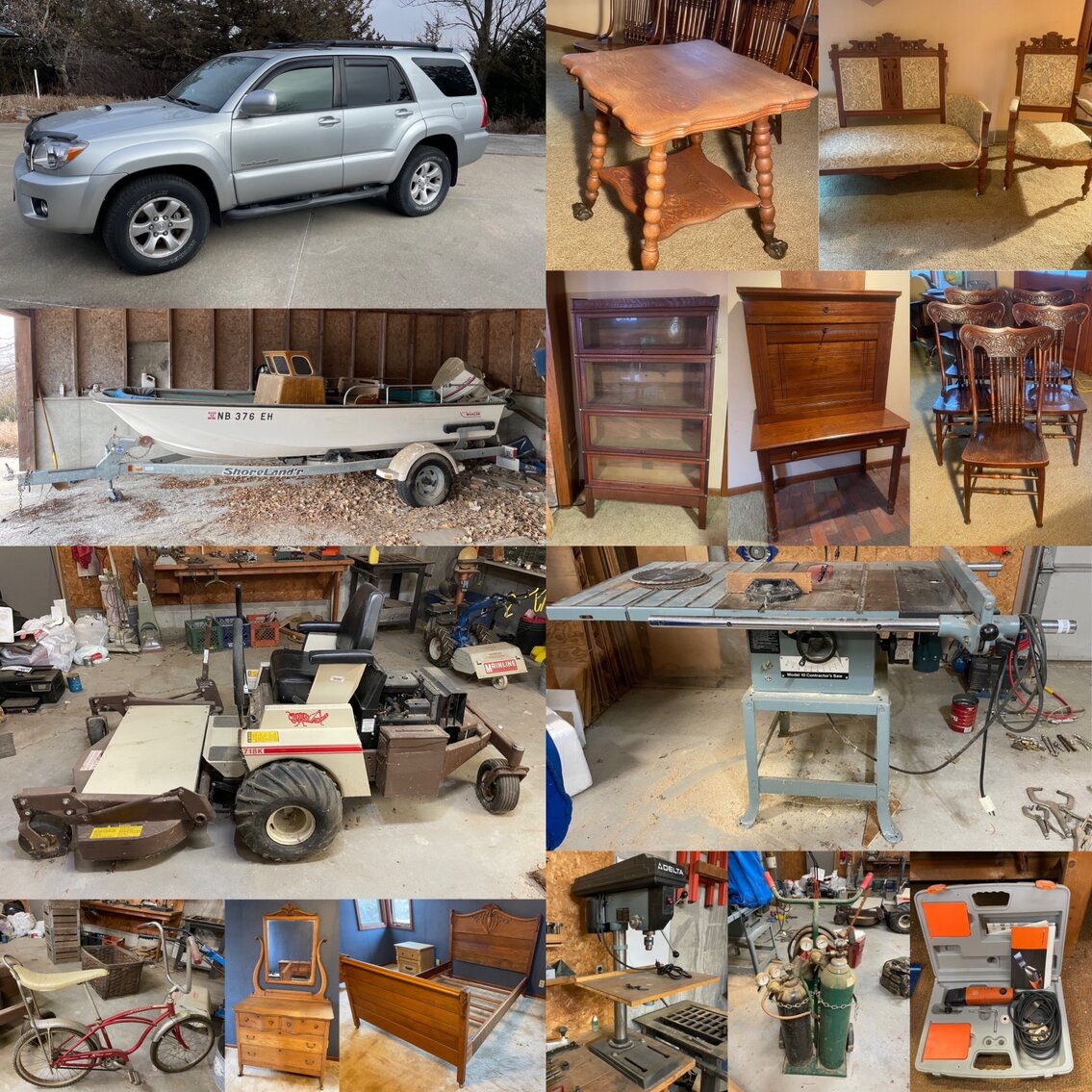 Image for Tom Sick Estate Auction - Blair, NE - Antiques, Toyota 4Runner, Boat, Tools, Lawn & Garden, Antiques