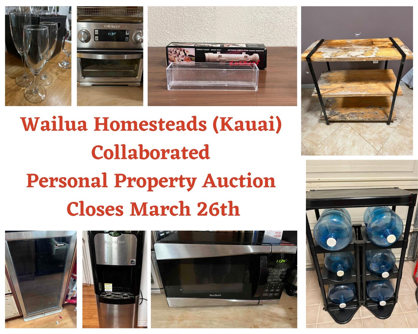 Image for 03/26 Wailua Homesteads (KAUAI) Collaborated Personal Property Auction