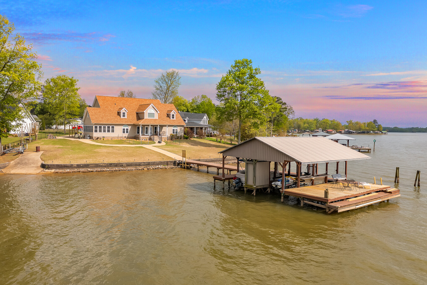 SOLD Waterfront Home with Boathouse on Weiss Lake in Cedar Bluff, Alabama
