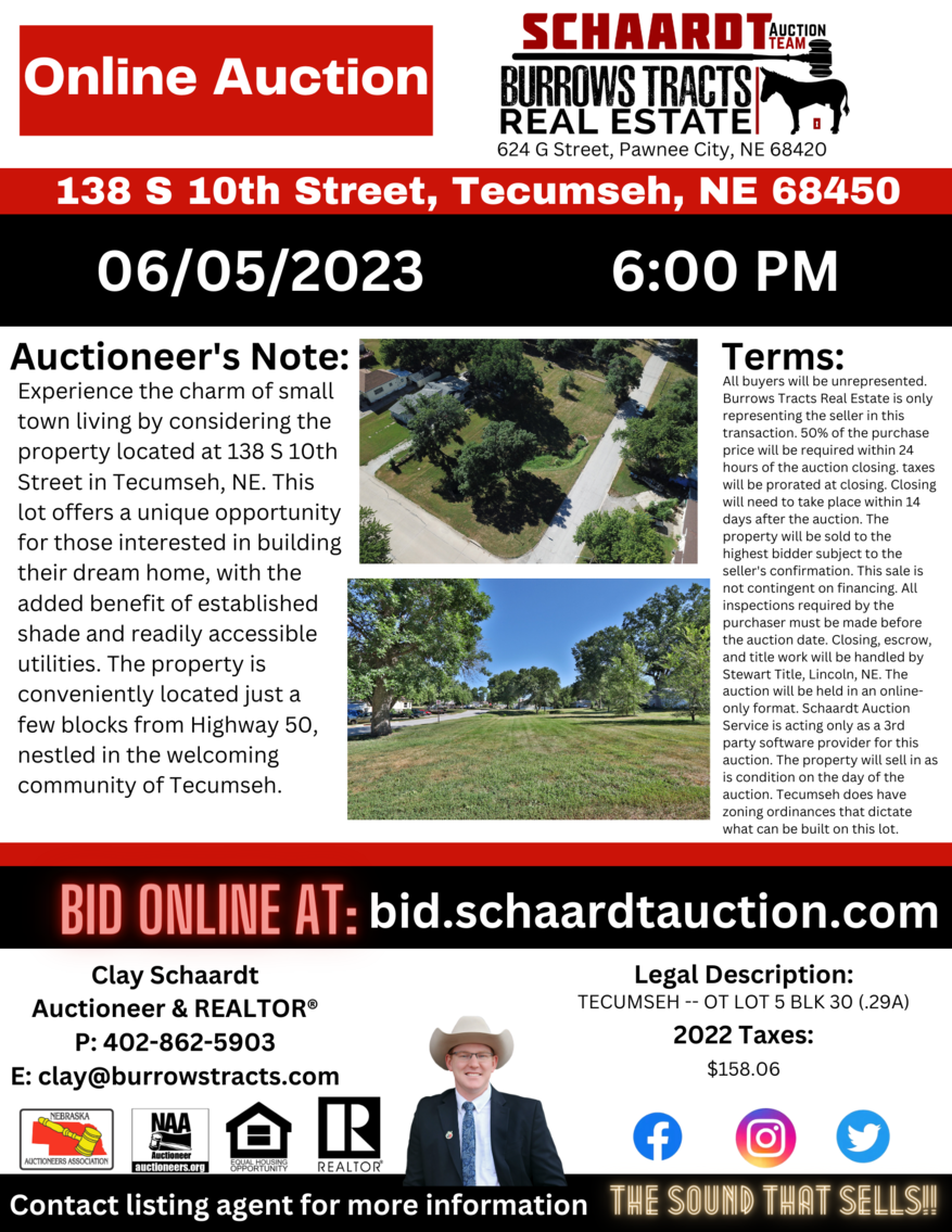 Image for Schaardt Auction Team with Burrows Tracts Real Estate. 138 S 10th Street Online Only Real Estate Auction