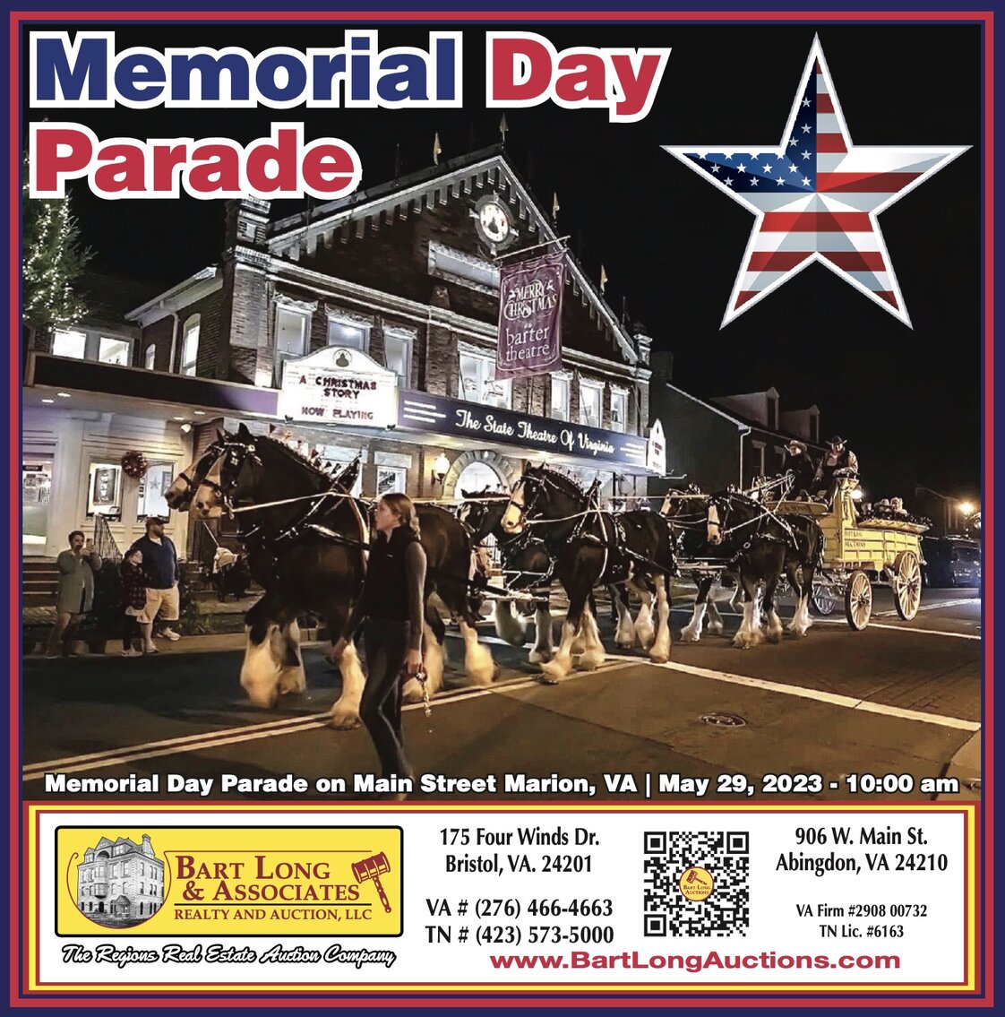 Image for MONDAY, MAY 29th * 10:00 AM MARION VA. MEMORIAL DAY PARADE