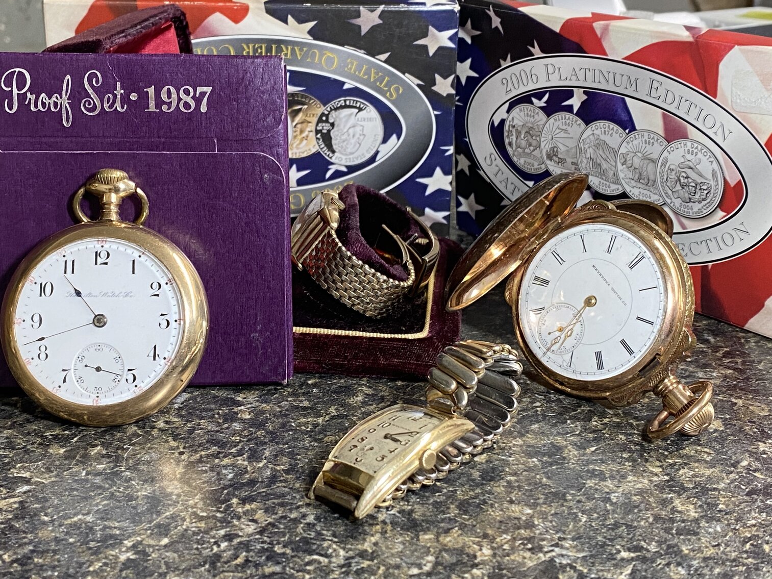 Image for Tiffany Sterling, Watches, Coins, Die Cast Cars, Decorative Plates, Coins, Antique Ship Building Tools