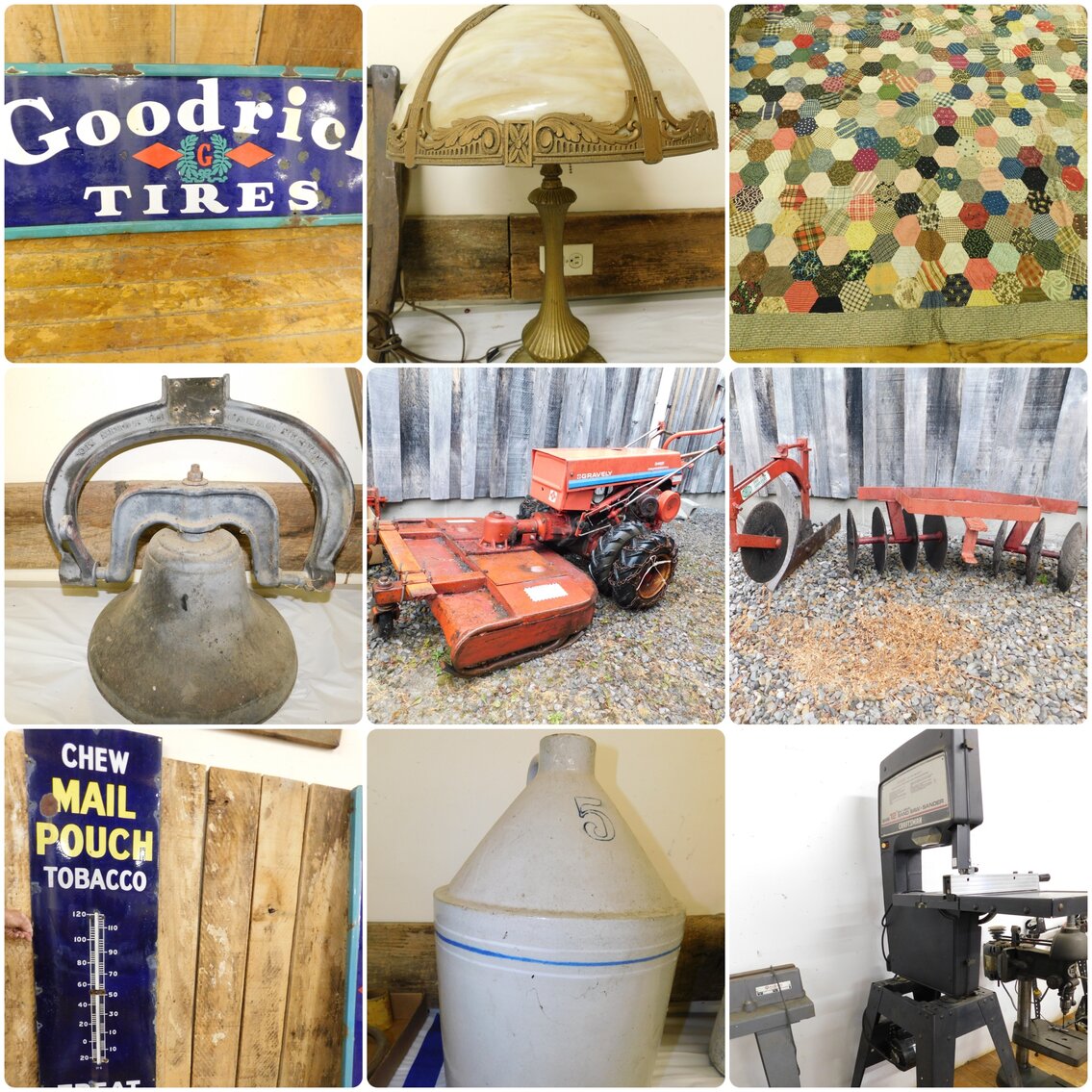 Jane Lew, WV Evening Auction Gravely WalkBehind w/attachments, Tools, Woodworking Items