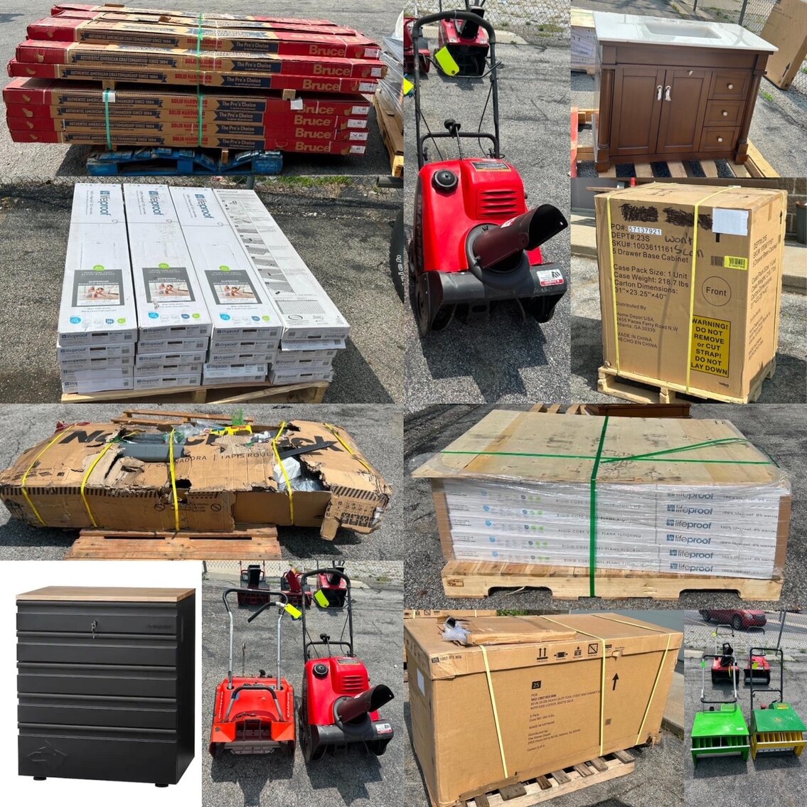 Image for New Undelivered Assets, Big Box Distribution Hub, Flooring, Cabinets, Greenhouse, Snow Blowers & More