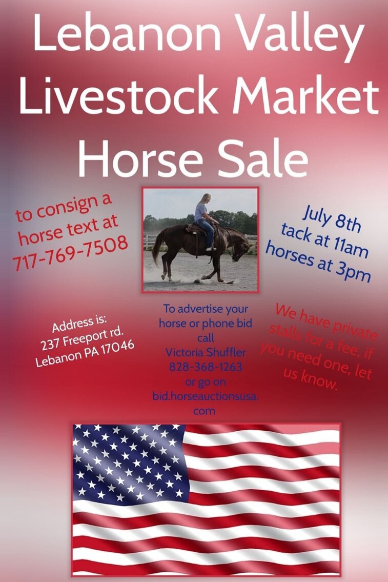 Lebanon Valley Horse Sale July 8th