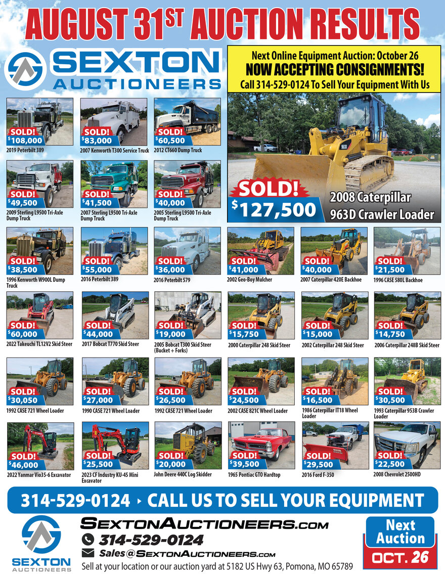 Image for Sexton Auctioneers August 31st Equipment Auction