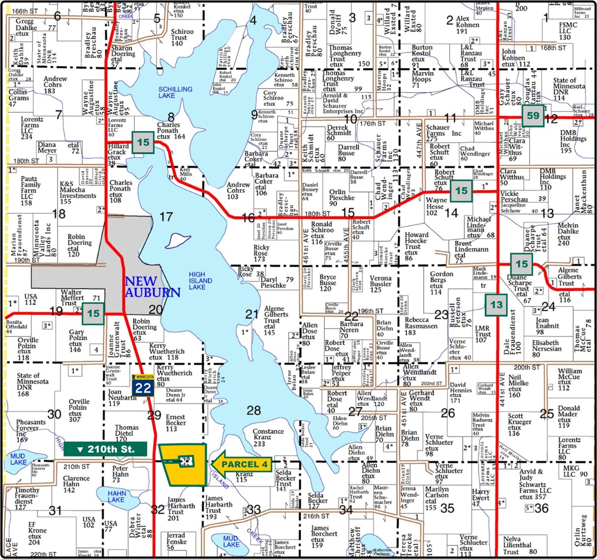 Image for Closed - Nicollet & SIbley Co., MN - 234.15 Ac., m/l (190-0200)