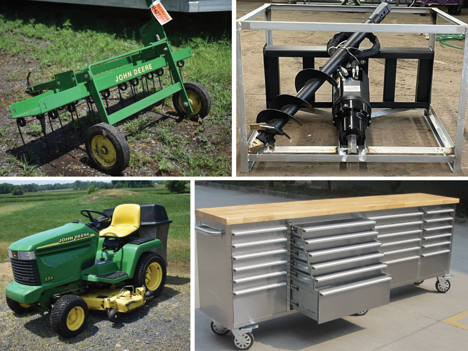 Multi Party: Automotive, Woodworking, Attachments, Tools, Benches, Storage Buildings, Sea Containers
