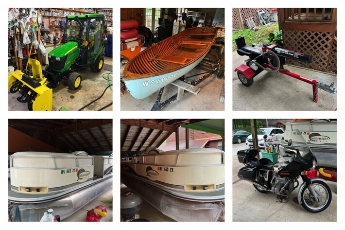 Image for Lake Tomahawk,  WI. Pontoon, 60+ firearms, ATV. Motorcycle, Tools, Moped, Sporting Goods Antiques & more!