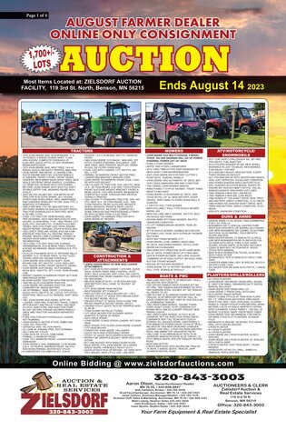 Image for AUGUST FARMER/DEALER ONLINE ONLY CONSIGNMENT