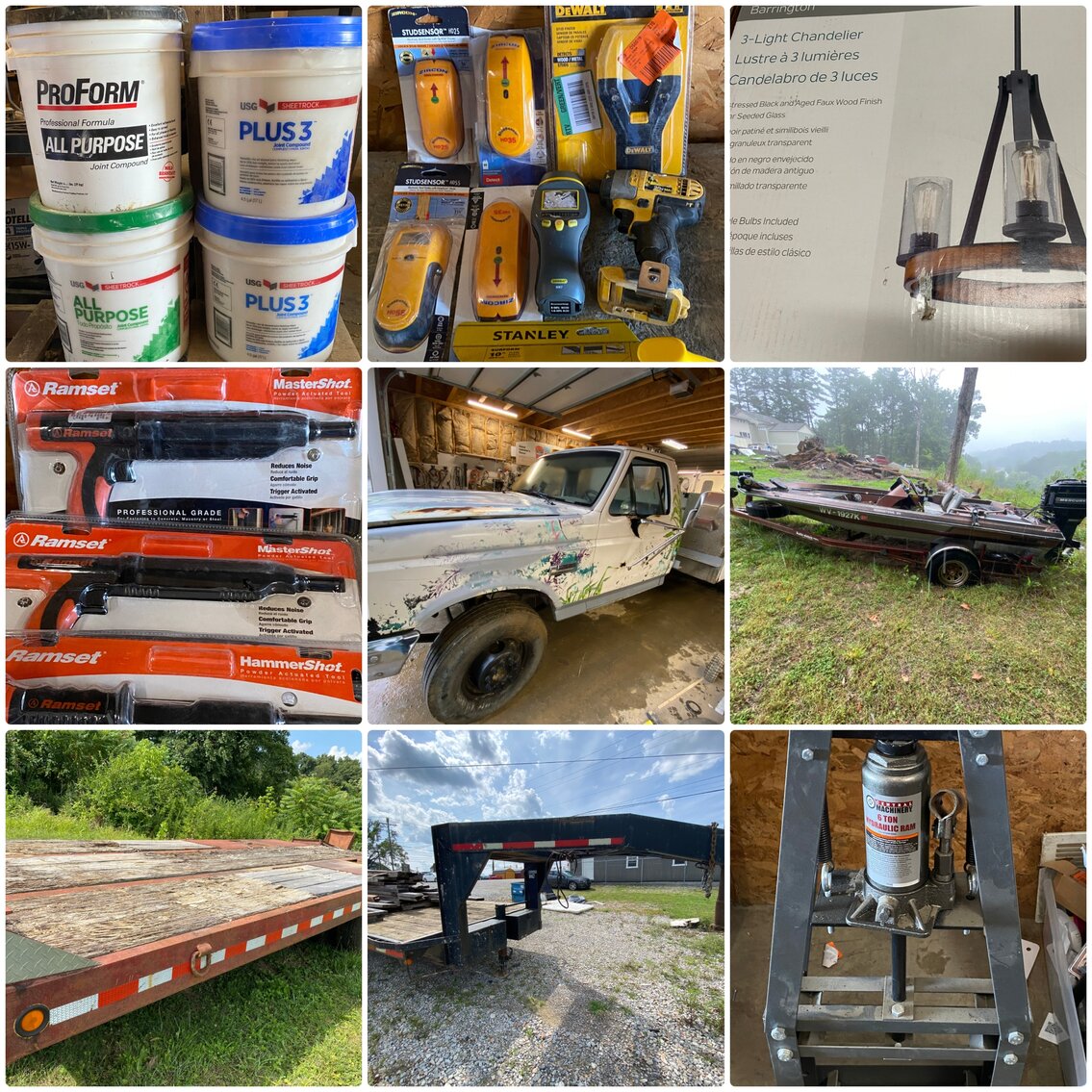 Image for Morgantown, WV – Bass Boat, Gooseneck Trailer, Equipment Trailer, ’90 Ford Superduty, Tools, Construction Materials, and More!