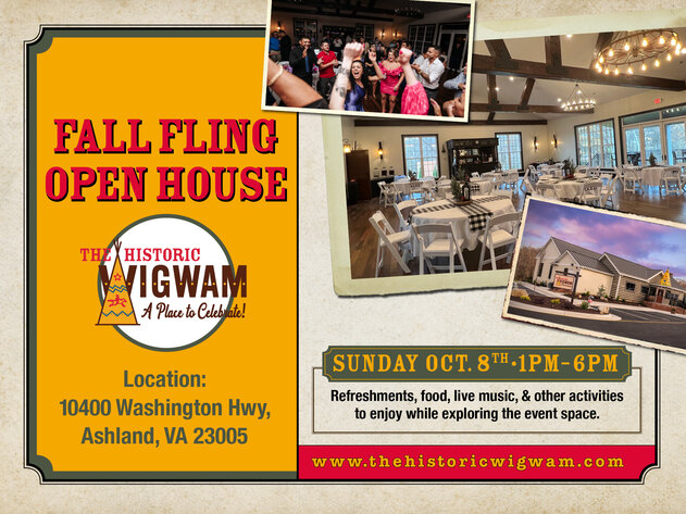 Image for 2023 Fall Fling Open House | Join Us For A Day Of Fun And Enjoy Food, Refreshments, Live Music, And More While Exploring The Historic Wigwam!