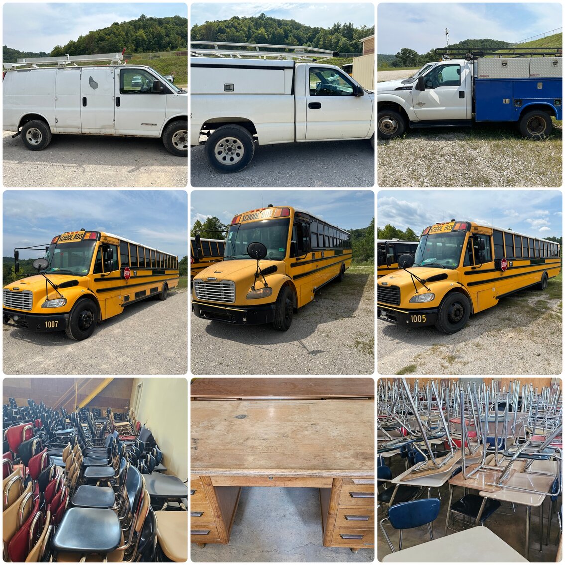 Image for Frame, WV – School Buses, Trucks, School Desks, Tables, and More!