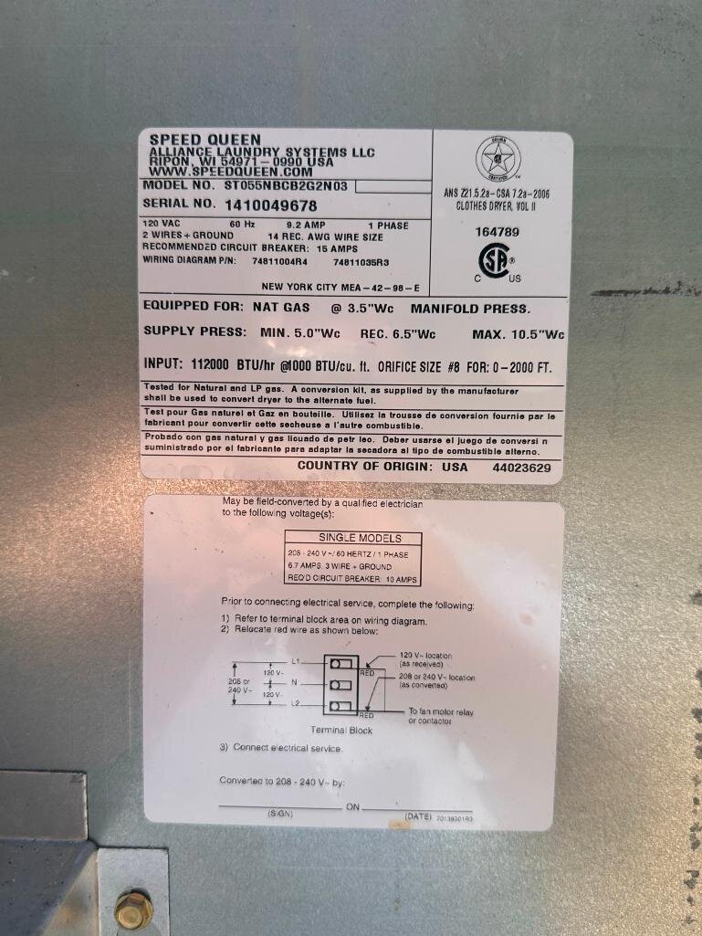 Image for 12 New Speed Queen Commercial Coin-Op Clothes Dryers Omaha