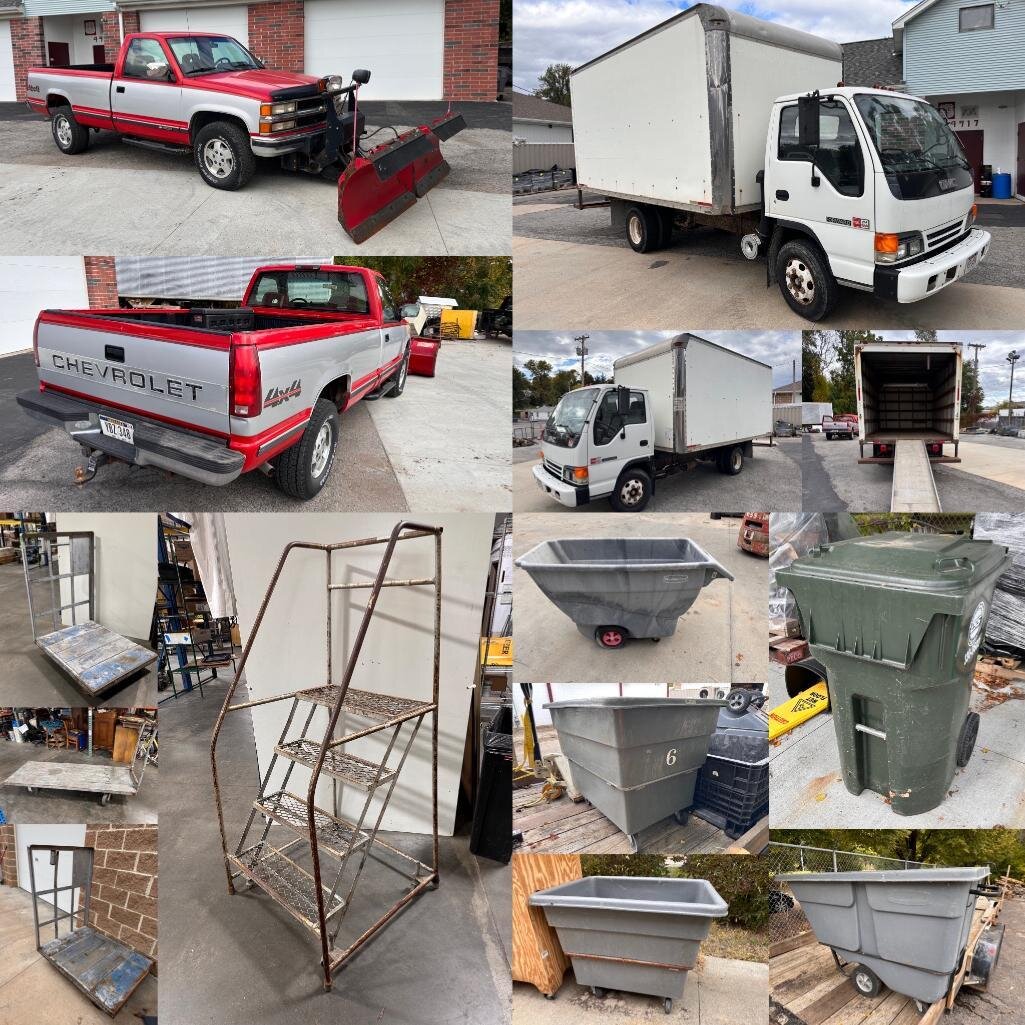 Image for GMC 16ft Box Truck, Chevy 4x4 Pickup w/ Boss V-Plow, Industrial Auction