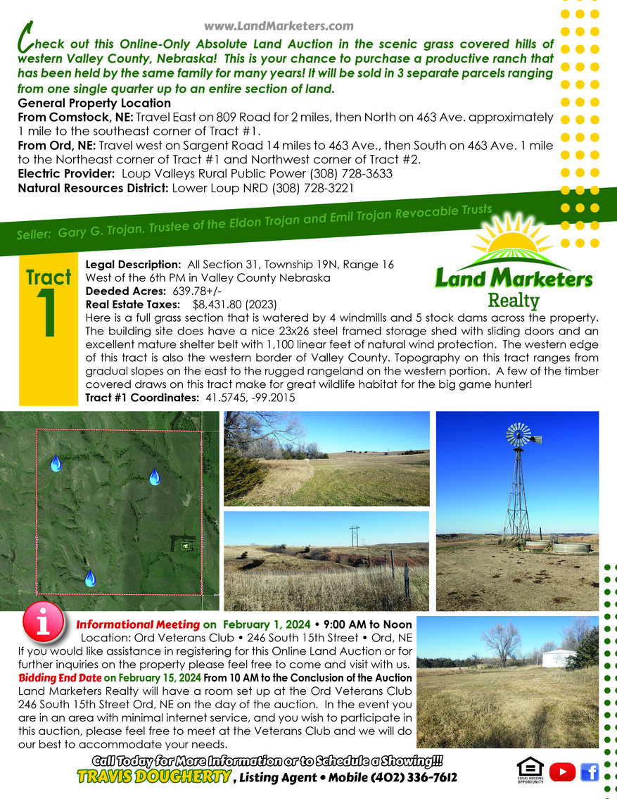 Image for 1,038.89+/- Acres in Valley County, NE Offered in 3 Tracts