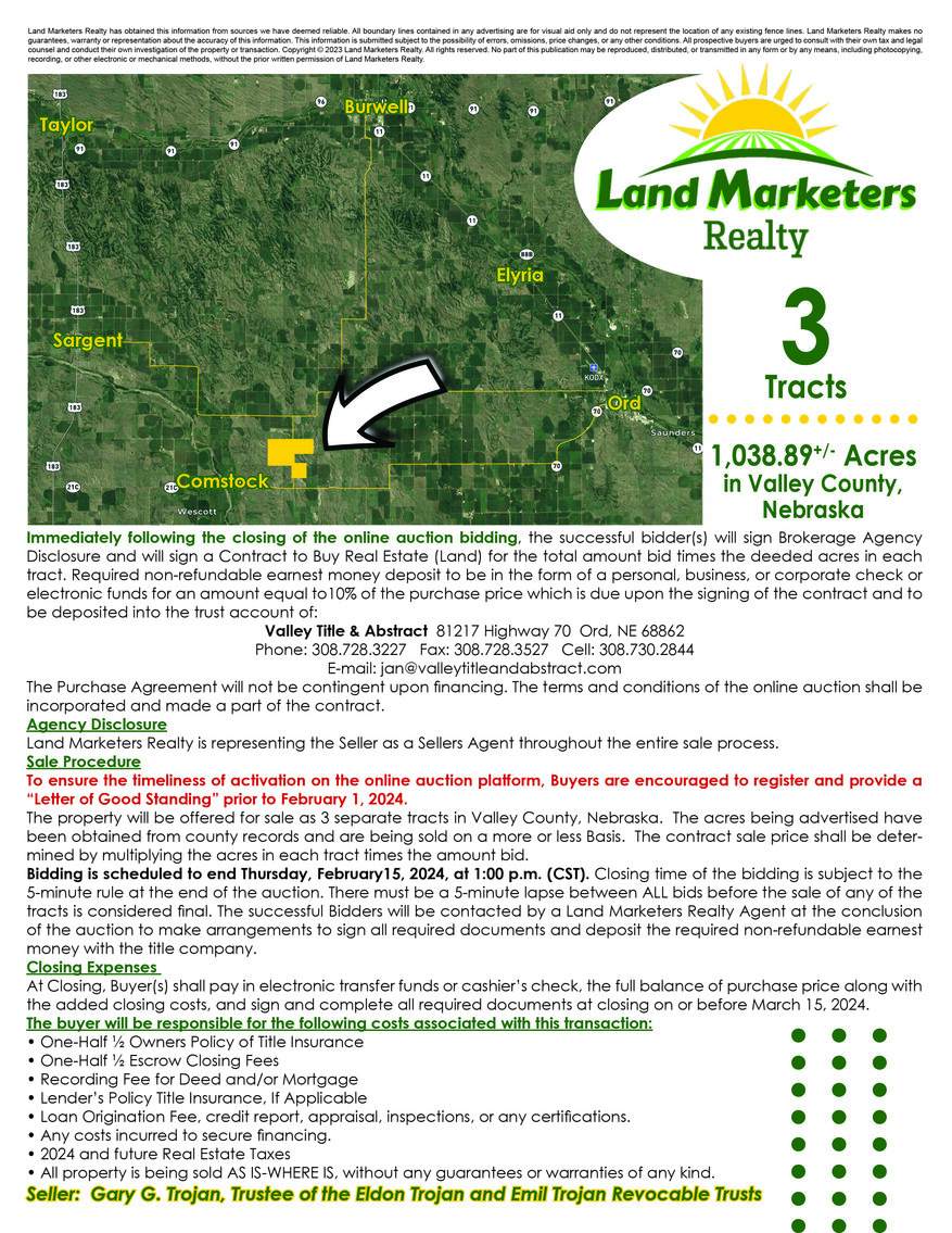 Image for 1,038.89+/- Acres in Valley County, NE Offered in 3 Tracts