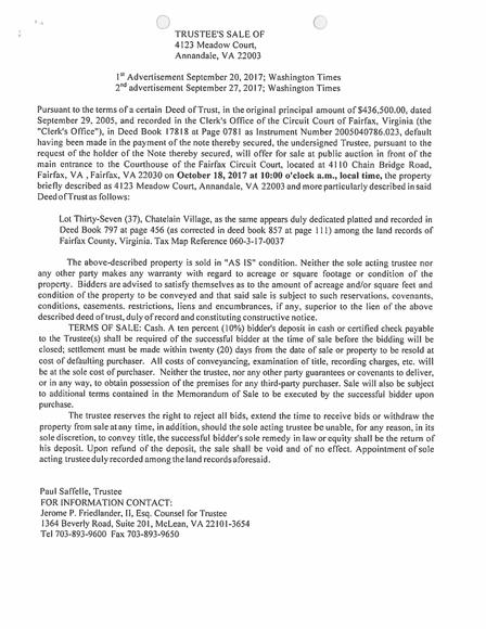 Image for Trustee Sale - CANCELLED