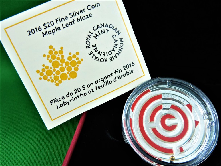 Maple Leaf Maze 2016 $20 Fine Silver Coin
