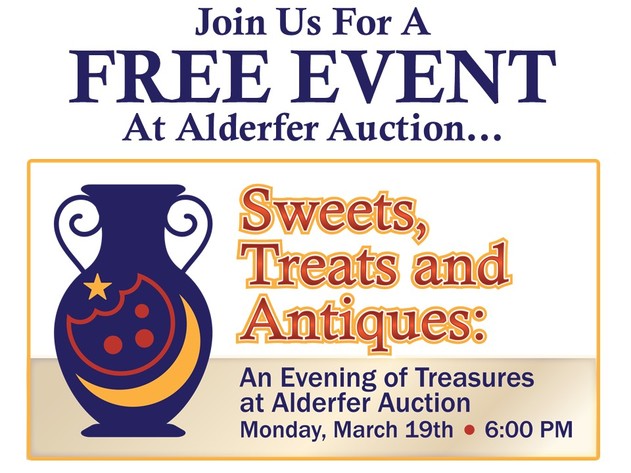 Image for Sweets, Treats and Antiques - An Evening of Treasures at Alderfer Auction: 3-19-18