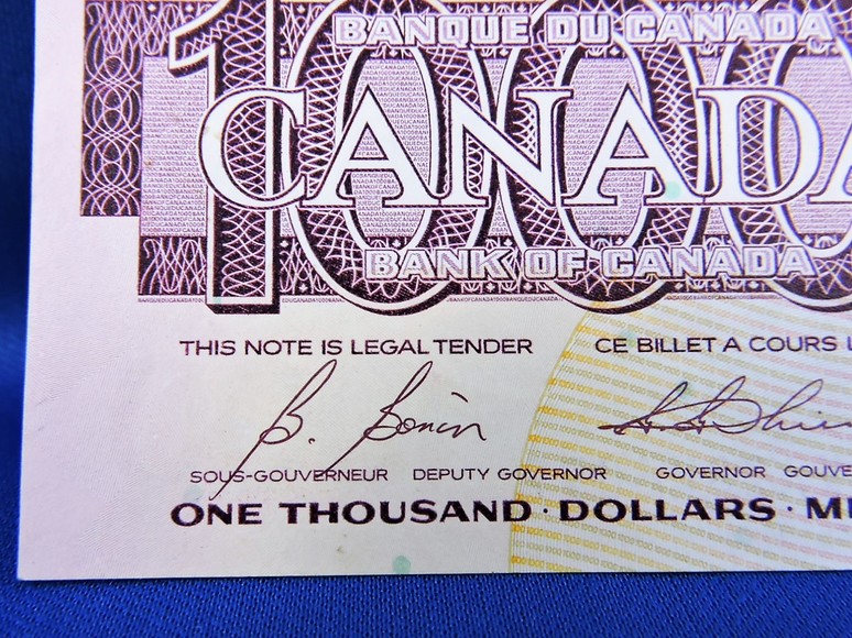 Image for 1988 MINT QUALITY $1000 UNCIRCULATED CANADIAN BANKNOTE