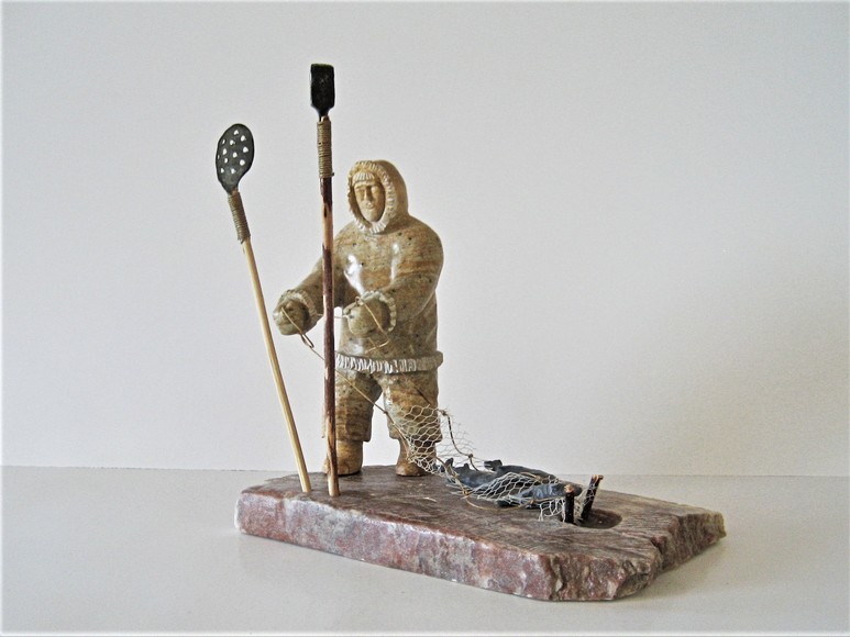 Inuk Ice Fishing for Arctic Char by Mary Ann Taylor Reid