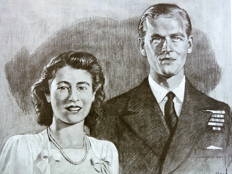 ROYAL PRINT OF QUEEN ELIZABETH AND PHILIP