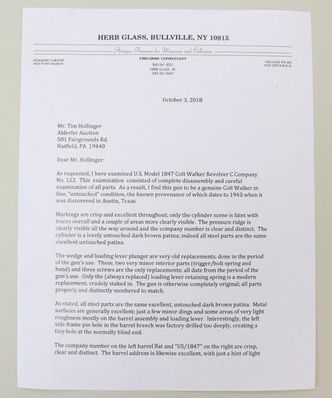 Image for Live and Online - Firearms, Accessories and Taxidermy Auction featuring an Original 1847 Colt Walker #122 attributed to C-Company of the Texas Rangers: 12-18-18