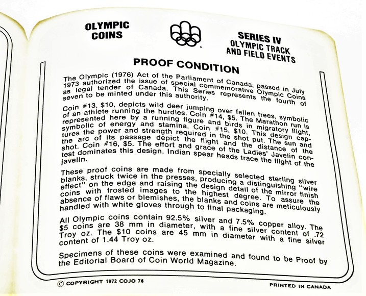 Image for 1976 OLYMPIC FOUR COIN SET