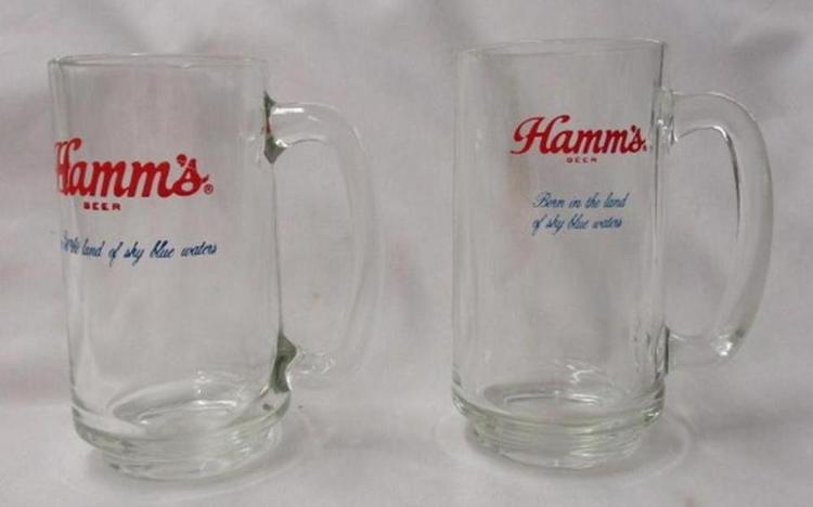 Image for (2) Hamm's Land of Sky Blue Waters glass mugs