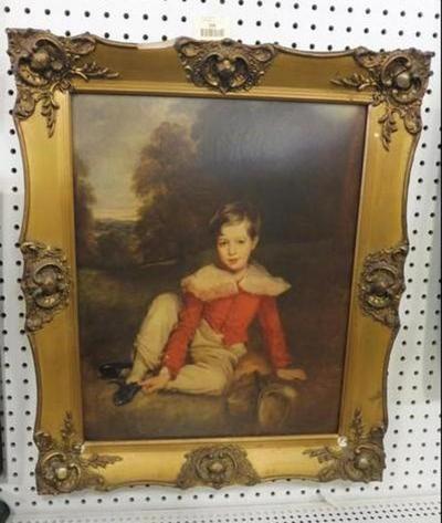 Image for Antique print on cardboard in ornate frame