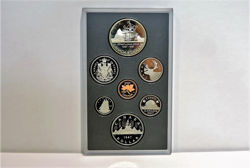 1987 Canada Proof Double Dollar Mint Set -  Commemorates 400th Anniversary of John Davis' North West Passage.