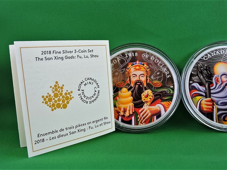 Image for SAN XING GODS, FU XING, LU XING, SHOU XING Three Limited Edition Coins