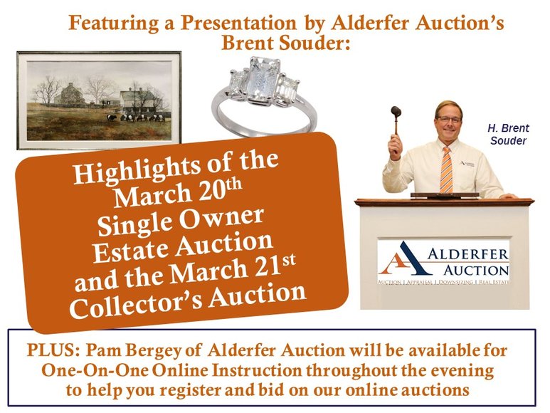 Image for Sweets, Treats and Antiques - An Evening of Treasures at Alderfer Auction: 3-11-19