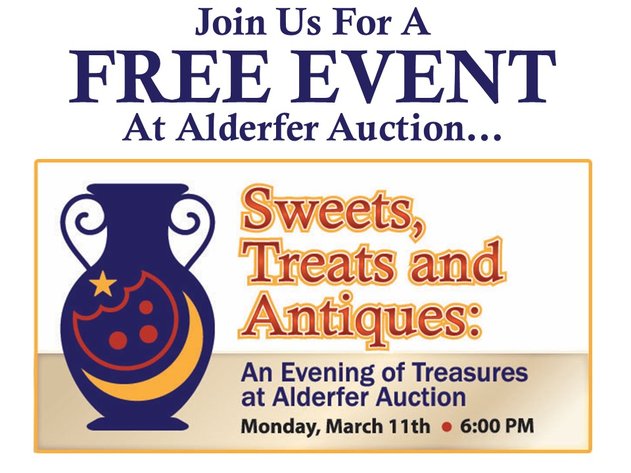 Image for Sweets, Treats and Antiques - An Evening of Treasures at Alderfer Auction: 3-11-19