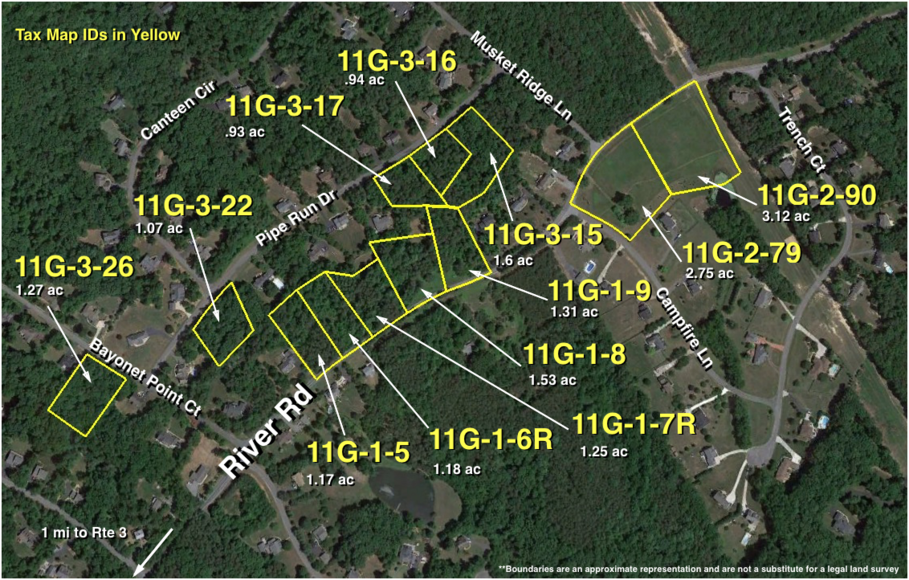 12 Lots in Chancellor Oaks Subdivision off River Rd.Spotsylvania