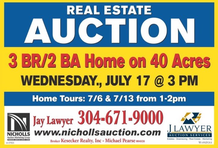 Image for Live Auction with Online Bidding ~ 3 BR/2 BA Brick Home w/Basement on 40.9 +/- Acres in Berkeley Springs, WV From the Estate of Helen M. Dodson