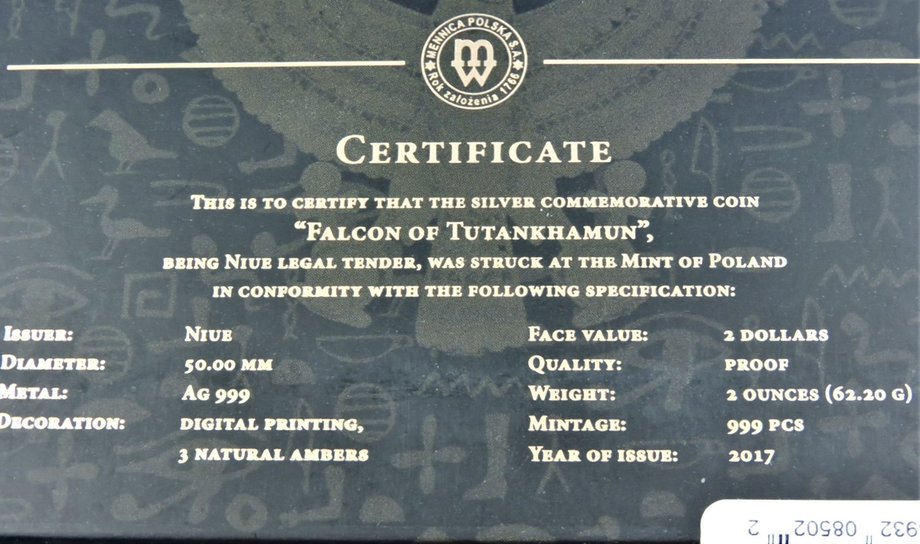 Image for FALCON OF TUTANKHAMUN 2017