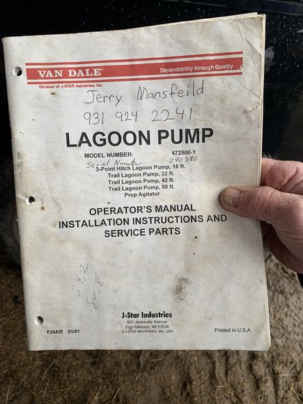 Image for 1991 John Deere 4255, lagoon pump