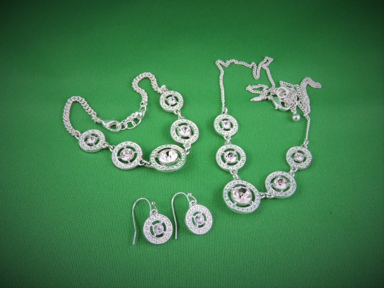 Necklace, Bracelet and Earrings Rhinestone Set