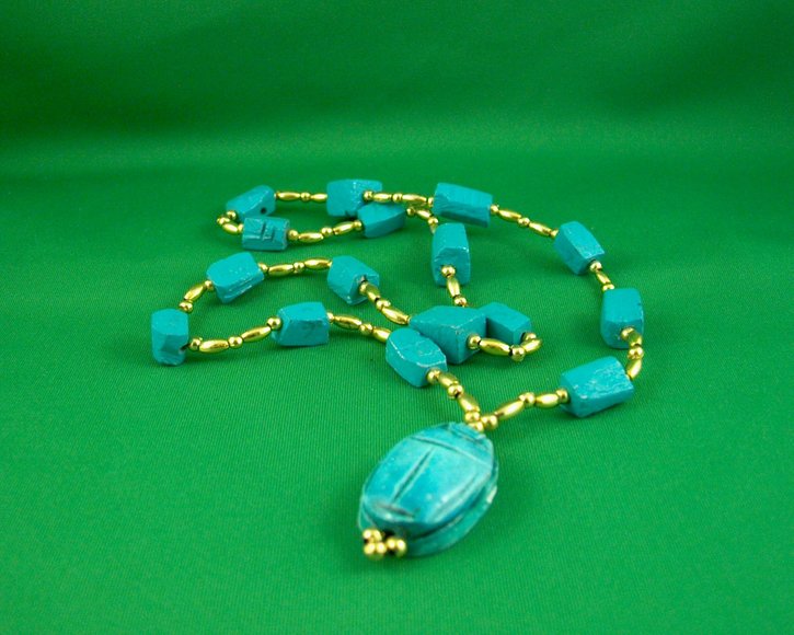Scarab Wood Necklace