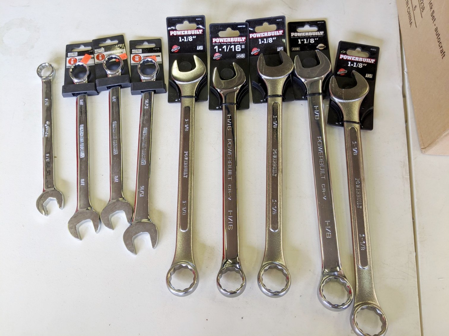 (9) SAE Box End Wrenches