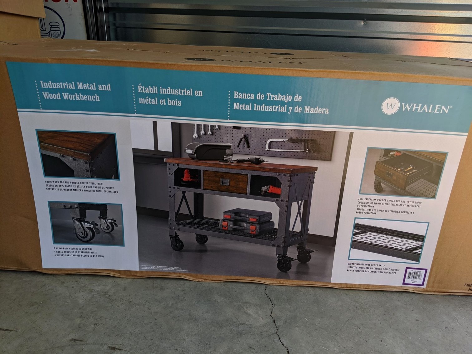 Whalen Industrial Metal and Wood Workbench